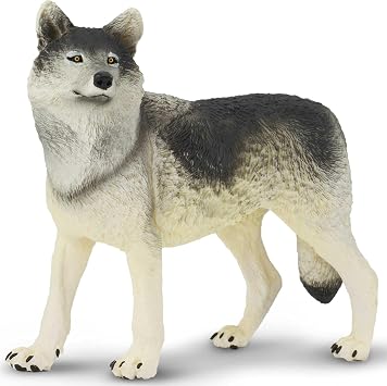 Safari Ltd. Gray Wolf Toy - 4.8 Inch Realistic Wildlife Figure for Kids