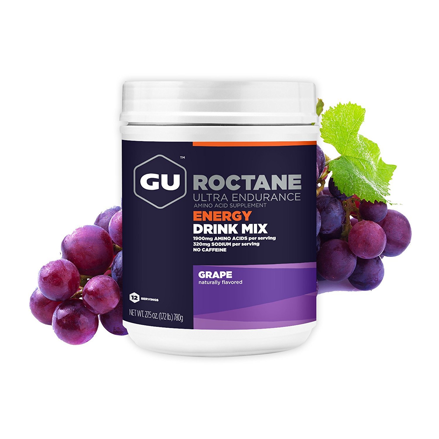 GU Energy Roctane Ultra Endurance Energy Drink Mix, Grape, 1.72-Pound Canister