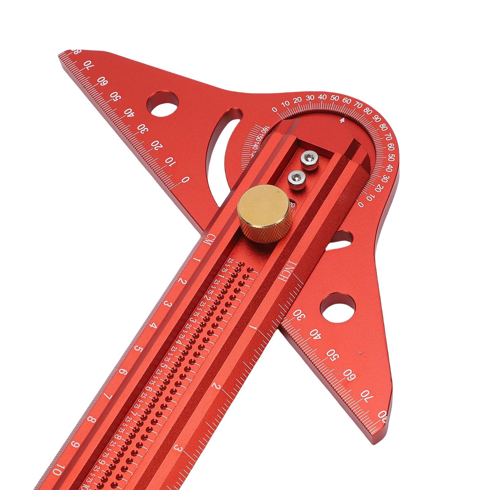 Escuadra en T, Escuadra de Carpintero de Aleación de Aluminio de 13 Pulgadas, Trazador de Carpintería con Marcas de Doble ángulo con Espacio entre Orificios de 2,5 Mm para Proyectos de