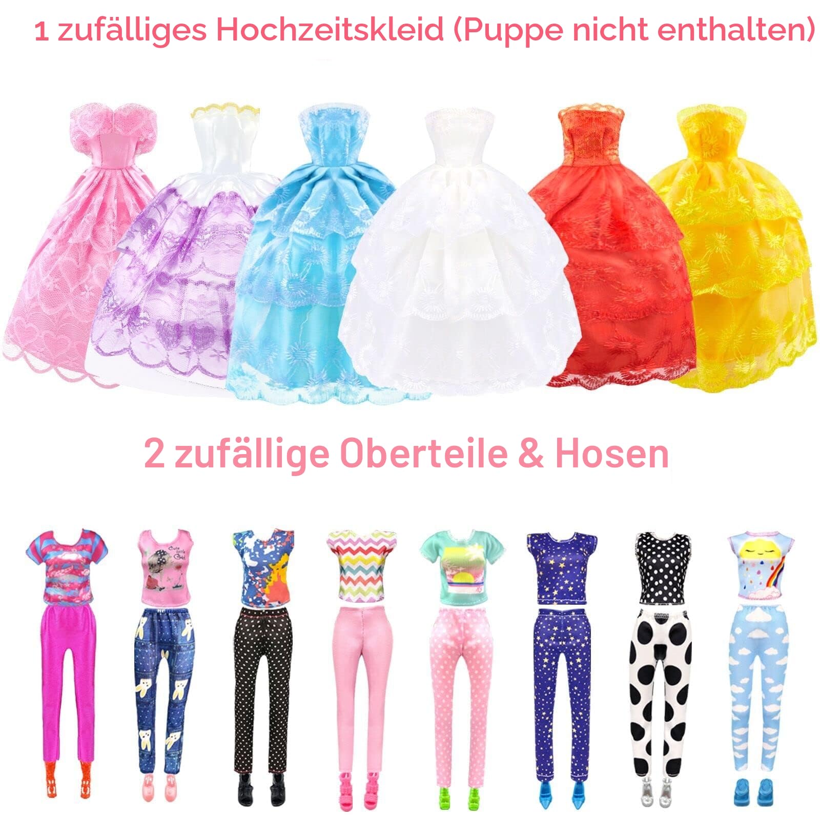 84 Kleidung für Puppen kleiderschrank Kleidung Schmuck Zubehör für 11,5 Zoll Puppe Dress Up Set mit Hochzeitskleid Kleider Oberteile Hosen Schuhe Kleiderbügel Taschen Geschenk Spielzeug für Mädchen