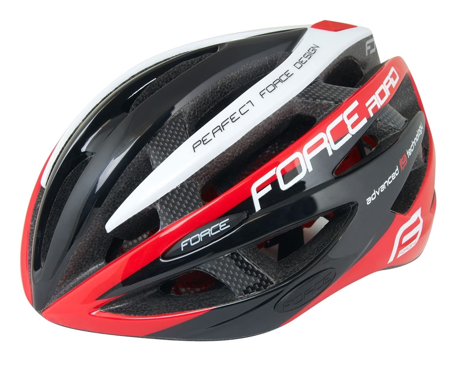 Force Road Helm sportlich Road/MTB (schwarz-rot-weiß, S/M (54-58)) Sport & Freizeit
