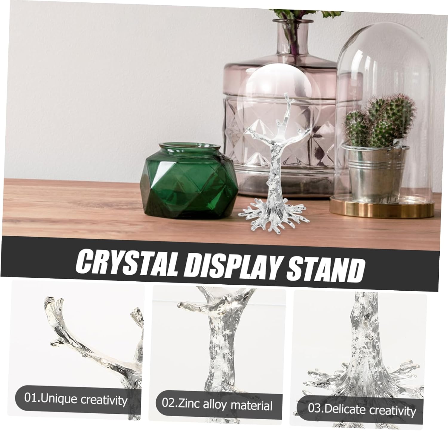 ABOOFAN Crystal Ball Display Stand Zinc Alloy Stable Sphere Holder for Desktop