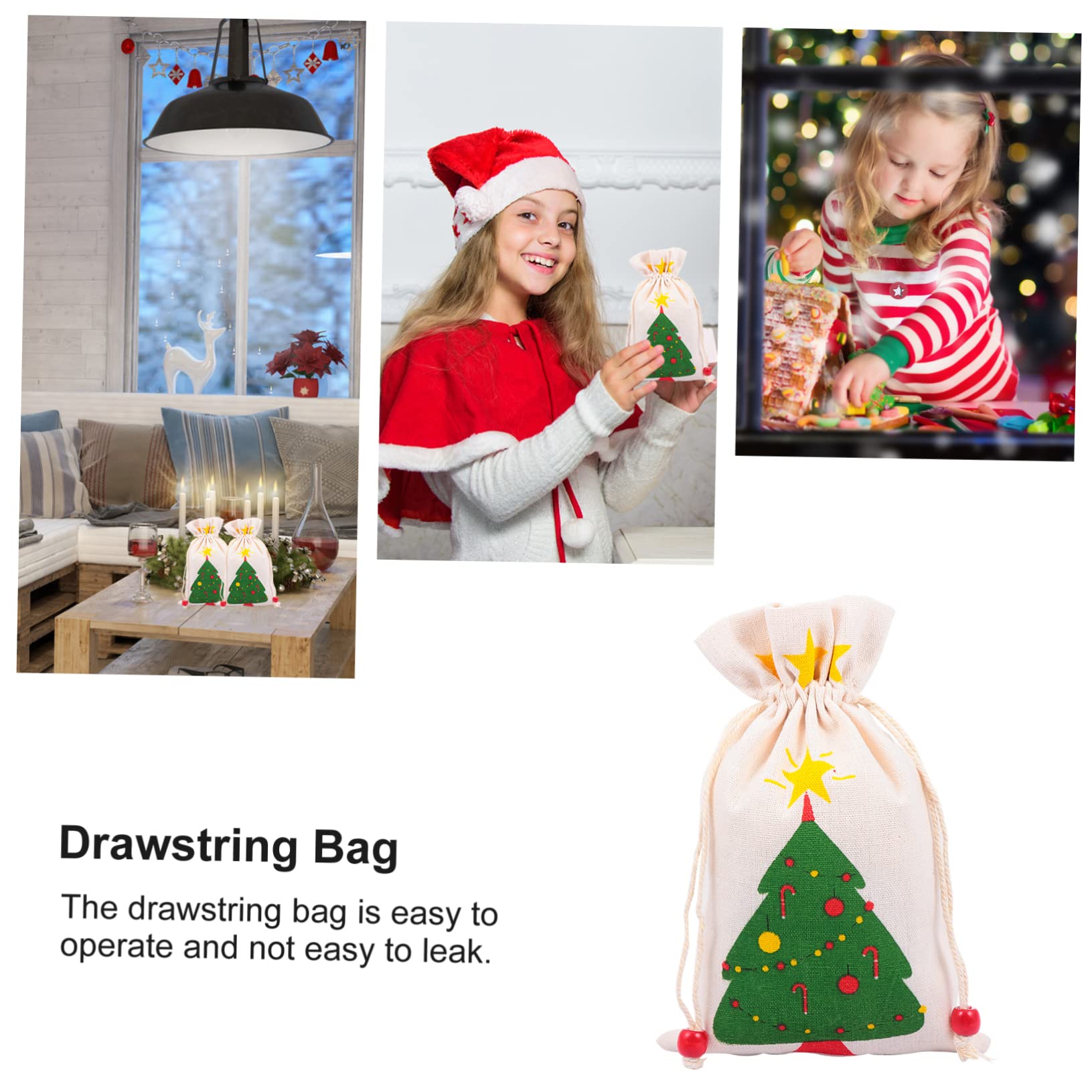 Healeved 18 Piezas Bolsas de Navideñas con Cierre de Cordón Unidades Diseño Árbol de Navidad Verde Reutilizables y Ligeras para y Pequeños Obsequios