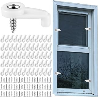 Weysat 60-Pack Storm Window Clips with Screws - Durable Screen Door Hardware for Windows, Doors, Mirrors