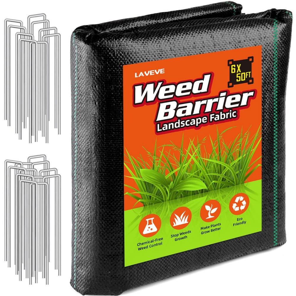 Buy LAVEVE 6FT x 50FT Weed Barrier Landscape Fabric, 3.2oz Premium