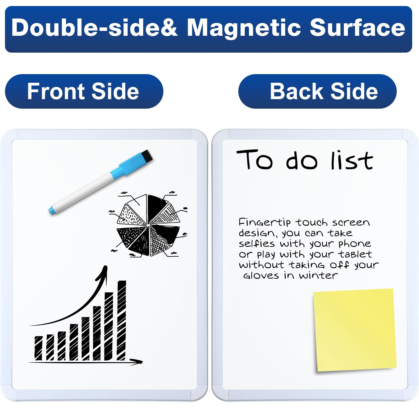 Sabary 4 Pack Small Dry Erase Whiteboard 10x14 Inches Magnetic Whiteboard Magnetic Dry Erase Board with 16 Dry Erase Markers 16 Magnets and 2 Dry Eraser for Kids Students School Office Home