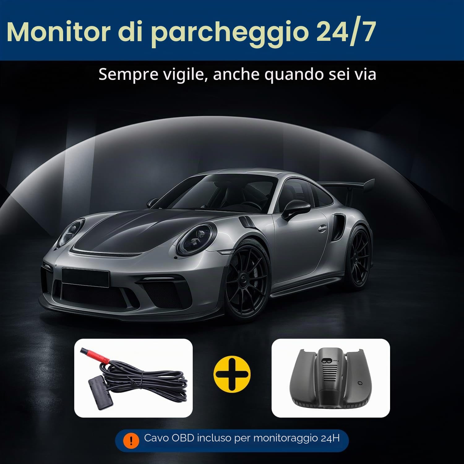 Dash Cam 1080P Wi-Fi per Alfa Romeo Giulia e Stelvio 2017-2024, sensore G, stile OEM, telecamera anteriore, scheda da 64 GB, DVR per auto