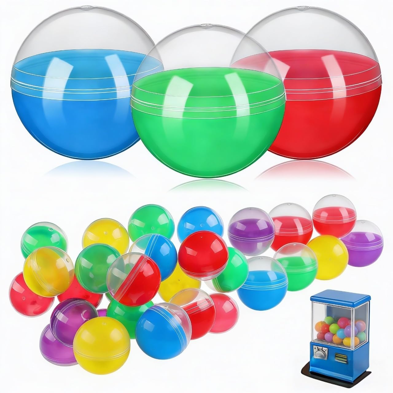 25 Bolas De Lotería Huecas De Plástico Naranja, 4 Cm, Para Bingo, Rifas, Máquinas Expendedoras Y Manualidades