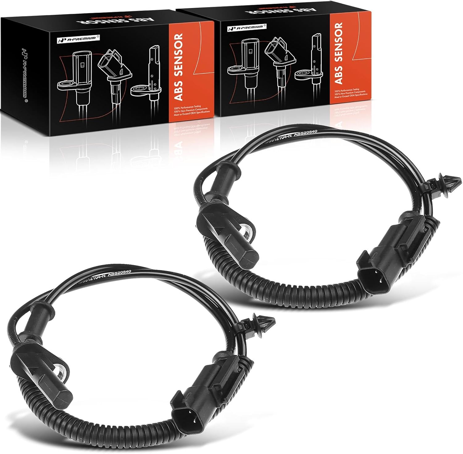 A-Premium ABS Wheel Speed Sensor Compatible with Ford Models - Mustang 2011 2012 2013 2014 - Rear Driver and Passenger Side, Replace# ER3Z2C190A, ER332C190AA 2-PC Set