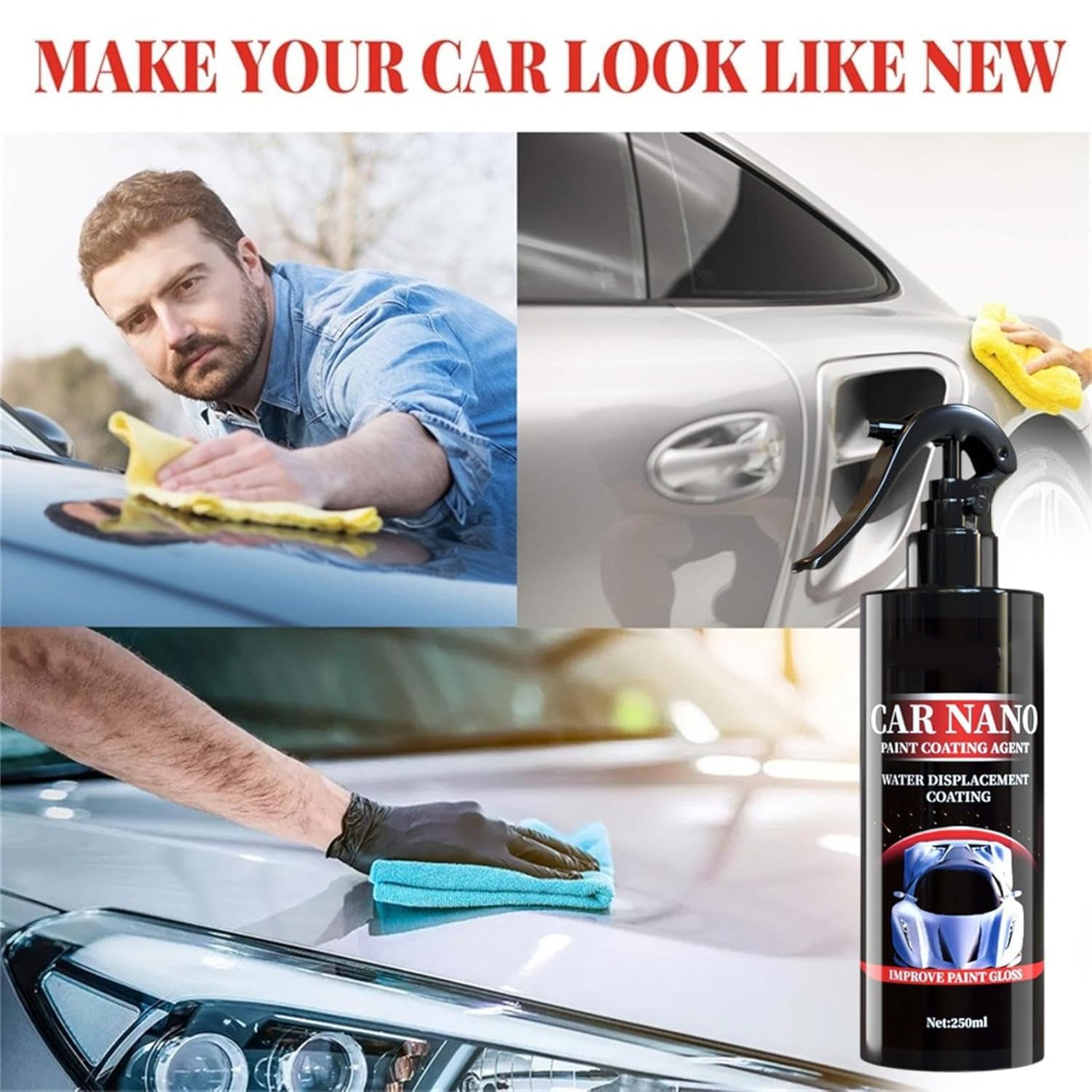 Nano Spray Protector Alto para Coche,Nano Spray para Coche,Spray de Revestimiento Cerámico,Revestimiento Cerámico para Vehículos (2 Pack) — view 7