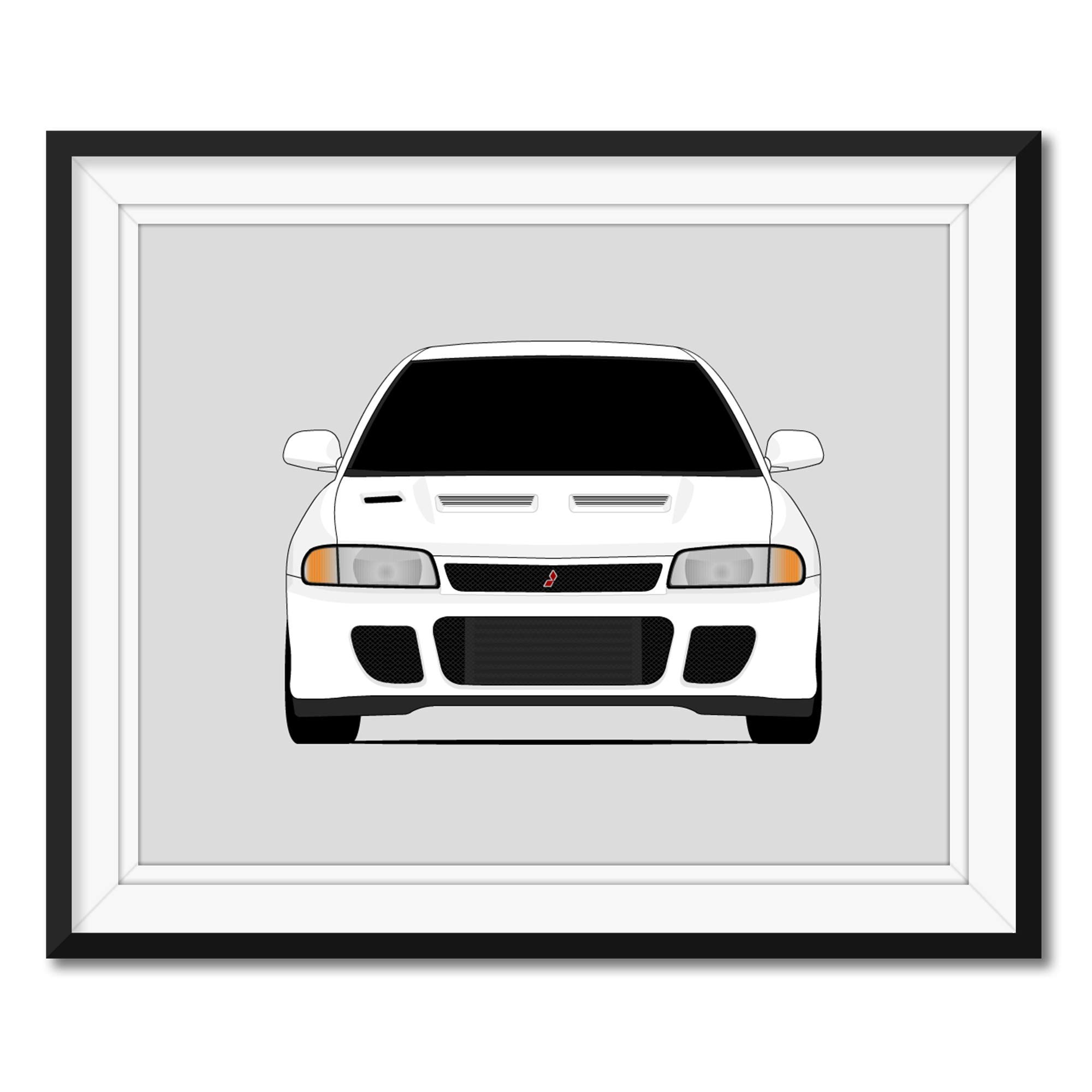 Mitsubishi Lancer Evolution I and II CE9A (1992-1995) Inspired Poster Print Wall Art Decor Handmade EVO I EVO II Evo 1 Evo 2 (Unframed)