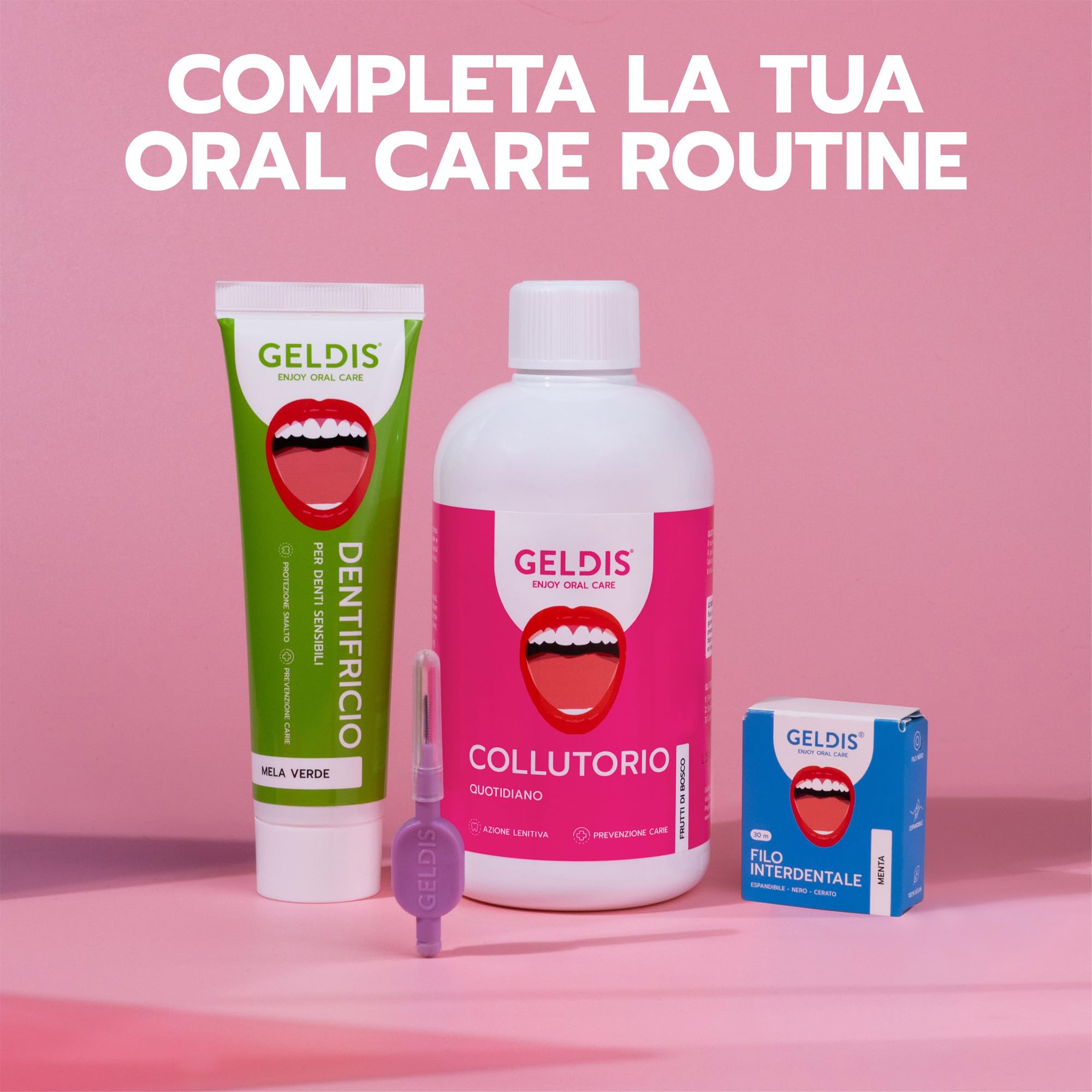 GELDIS Collutorio senza Alcool, Uso quotidiano con Fluoro, Aloe Vera ed Equiseto, Protezione contro Carie e Azione Lenitiva Senza Coloranti, 500 ml