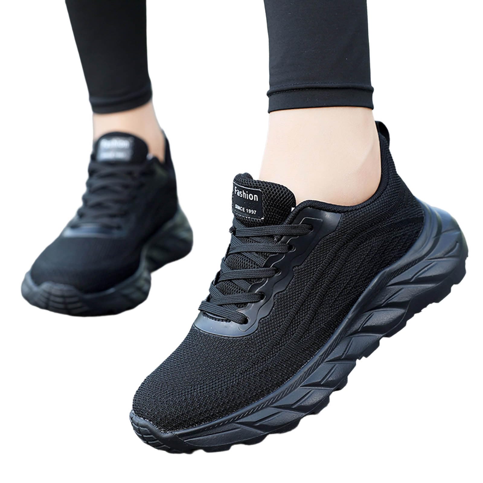 Zapatillas deportivas para mujer, ligeras, transpirables, cómodas, antideslizantes, para correr, atléticas, para el tiempo libre, con suela plana, para senderismo, entrenamiento, con cordones