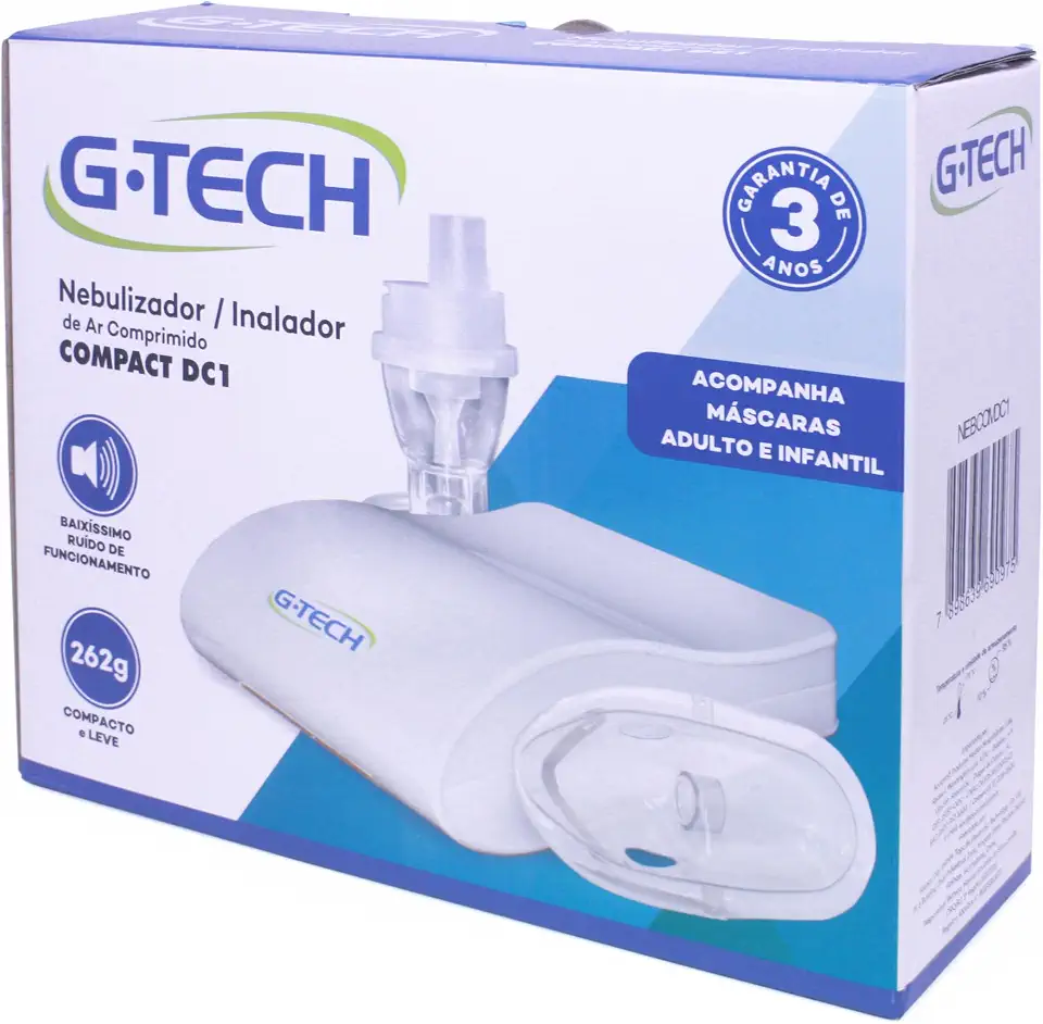 Nebulizador e Inalador Bivolt Compressor Compact DC1