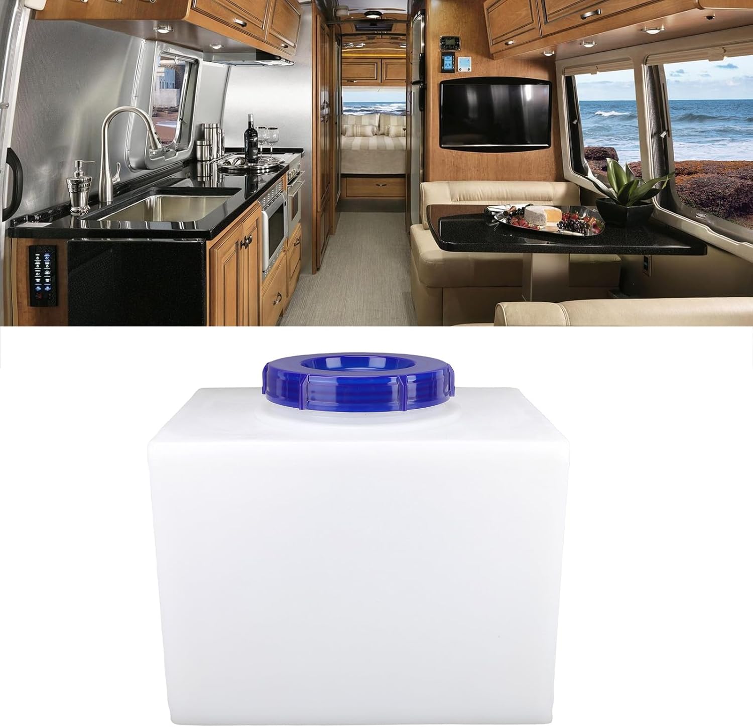 Yunir RV Water Tank, Fresh Water Storage Container 3 Gallon 10L with Food Grade LLDPE Structure, for Trailer Marine Boat Camping