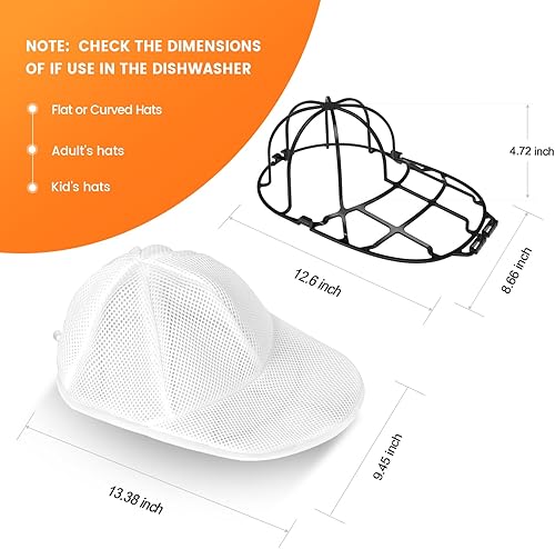 Miniatura 9 de XQXA Jaula de lavado de sombreros, limpiadores de gorras de béisbol, apto para adultos y niños, jaula de marco de arandela de gorras para lavadora,