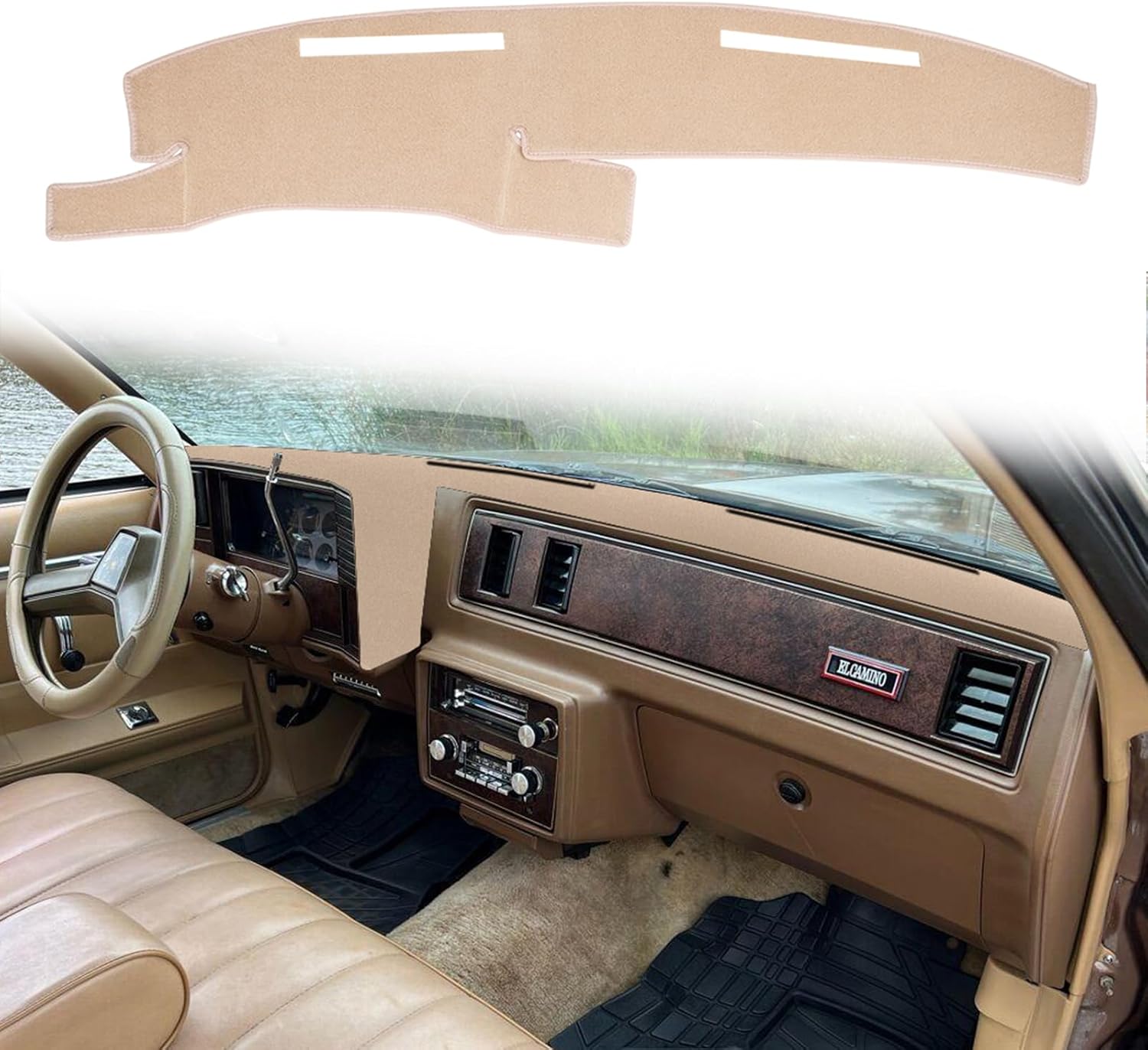 Dashboard Cover Custom Fit for 1981 1982 1983 1984 1985 1986 1987 1988 Chevy Chevrolet Monte Carlo,El Camino,Malibu/GMC Caballero,Dash Cover Mat Pad Carpet Protector (Brown)