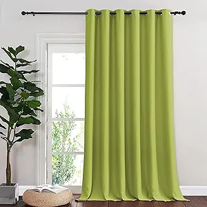NICETOWN Blackout Room Divider Curtains for Sliding Glass Doors 102 Inches Long 1 Panel, Extra Wide Curtains for Doorway Patio Bedroom Living Room (Fresh Green, 80Wx102L, 1 Panel)