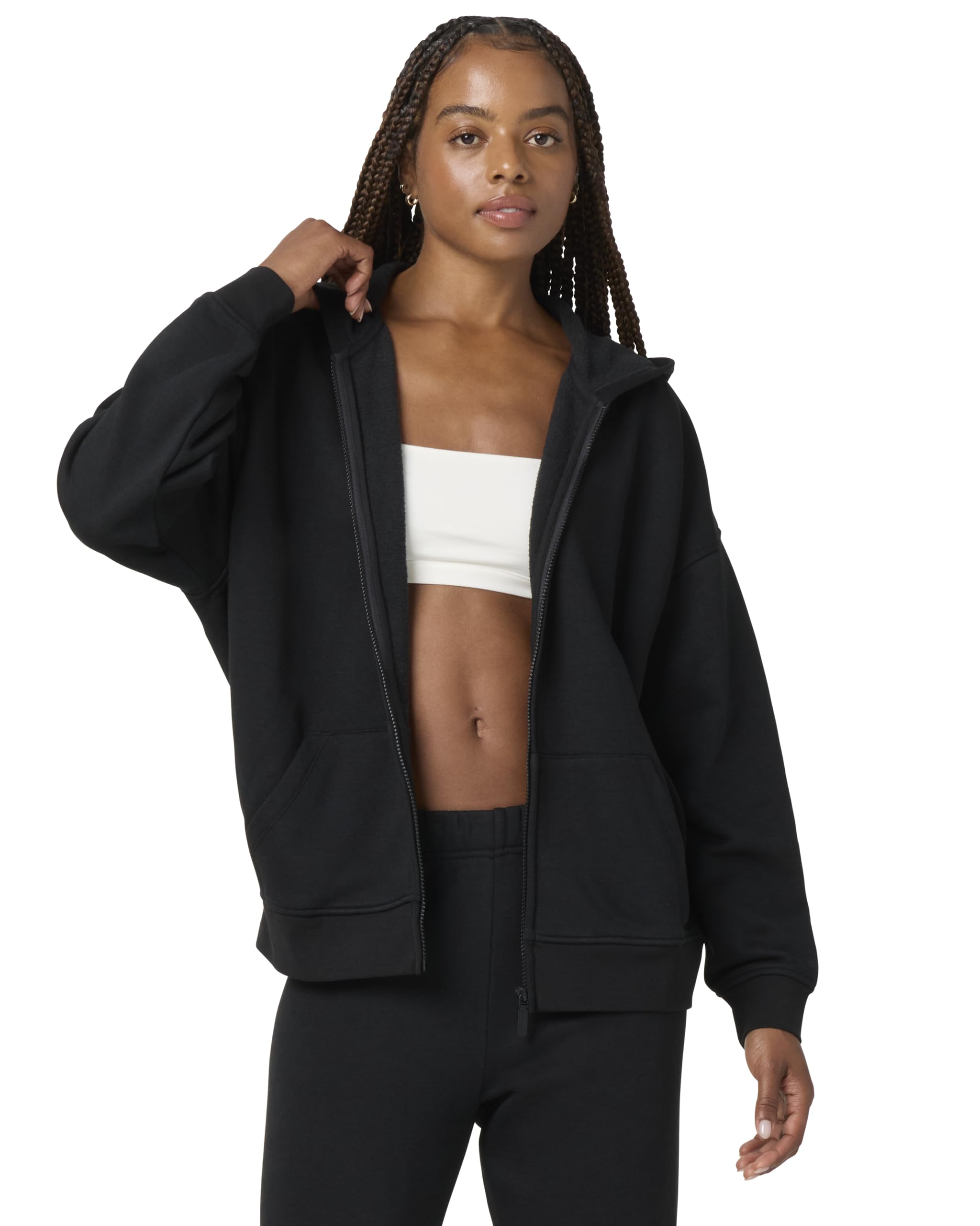 florence by mills Women's Cozy Crush Oversized Zip Hoodie