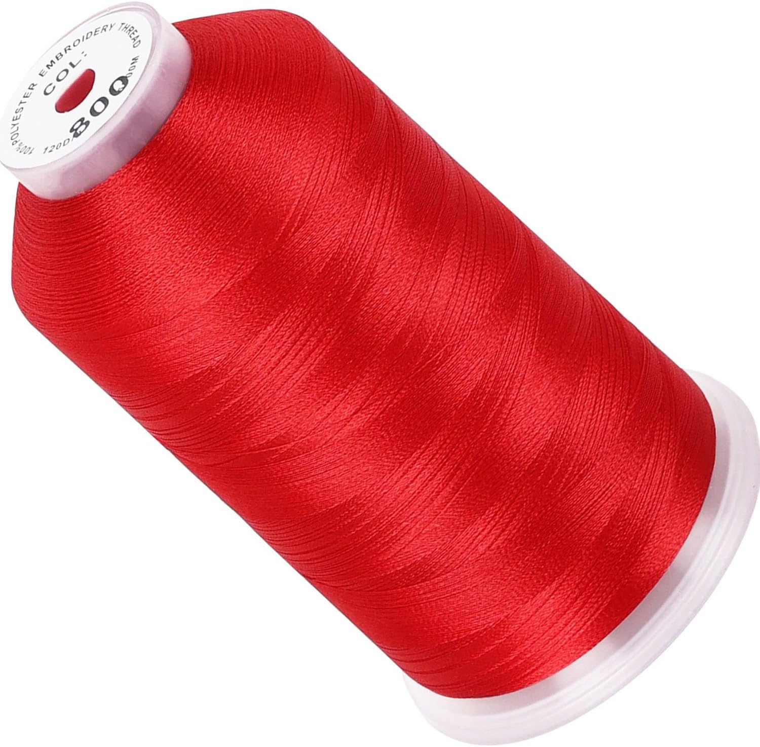 Single Huge Spool 5000M Each Polyester Embroidery Machine Thread 40WT for Commercial and Domestic Machines - Red