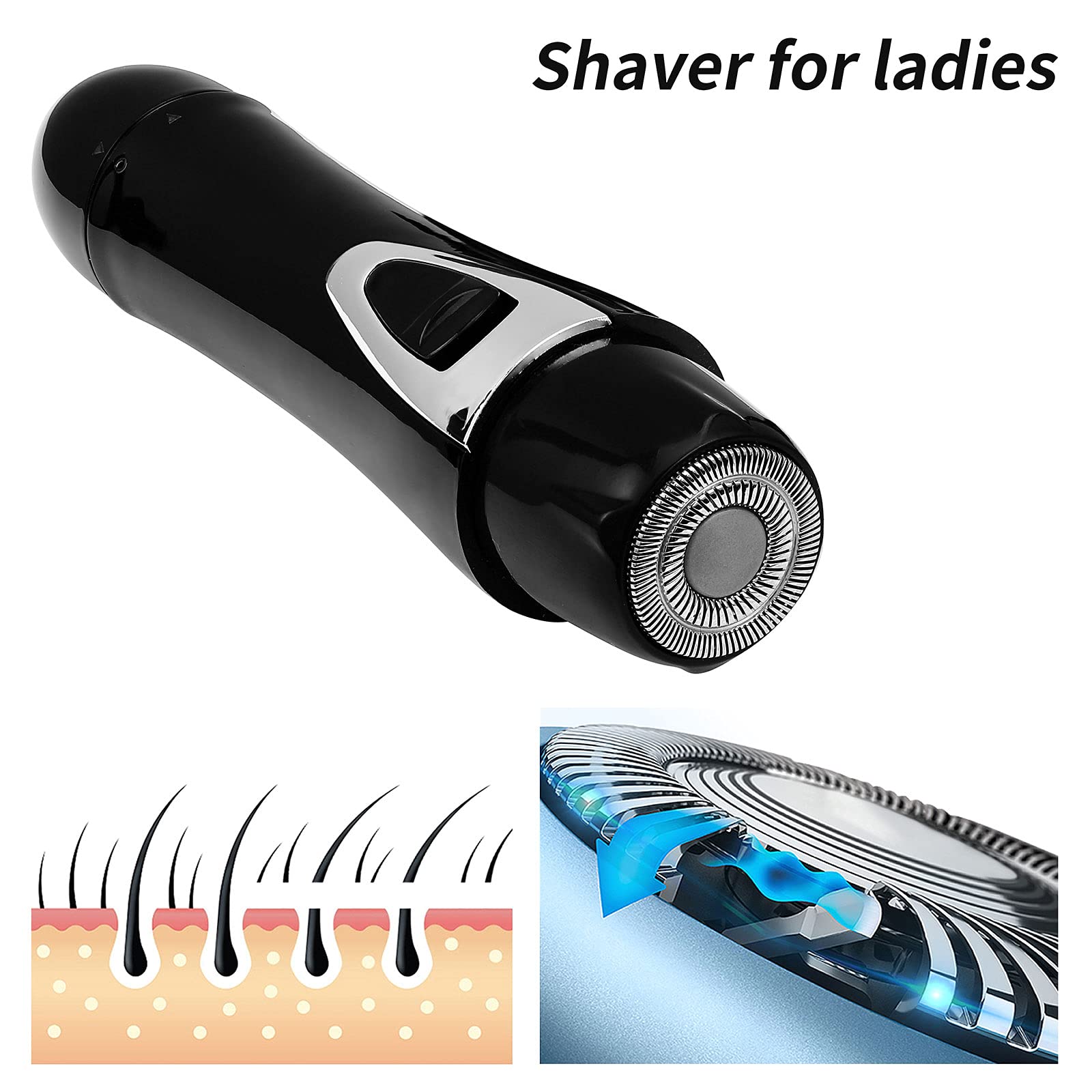 ELEKING with USB Rechargeable Female Eyebrow and Facial Hair Remover, 4 in 1 Eyebrow Razor and Painless Hair Removerk.Suitable for Female and Male Facial Hair Removal