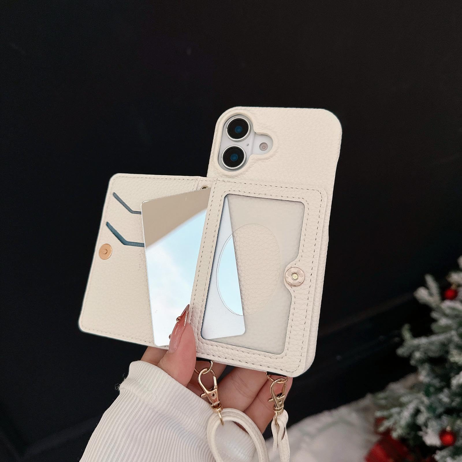 Do iPhone'a 13 Pro Luksusowy Portfel Etui Smyczkowe Lichee Wzór Skórzana Obudowa Odporna Na Wstrząsy (Do iPhone'a 13 Pro/Fioletowy)