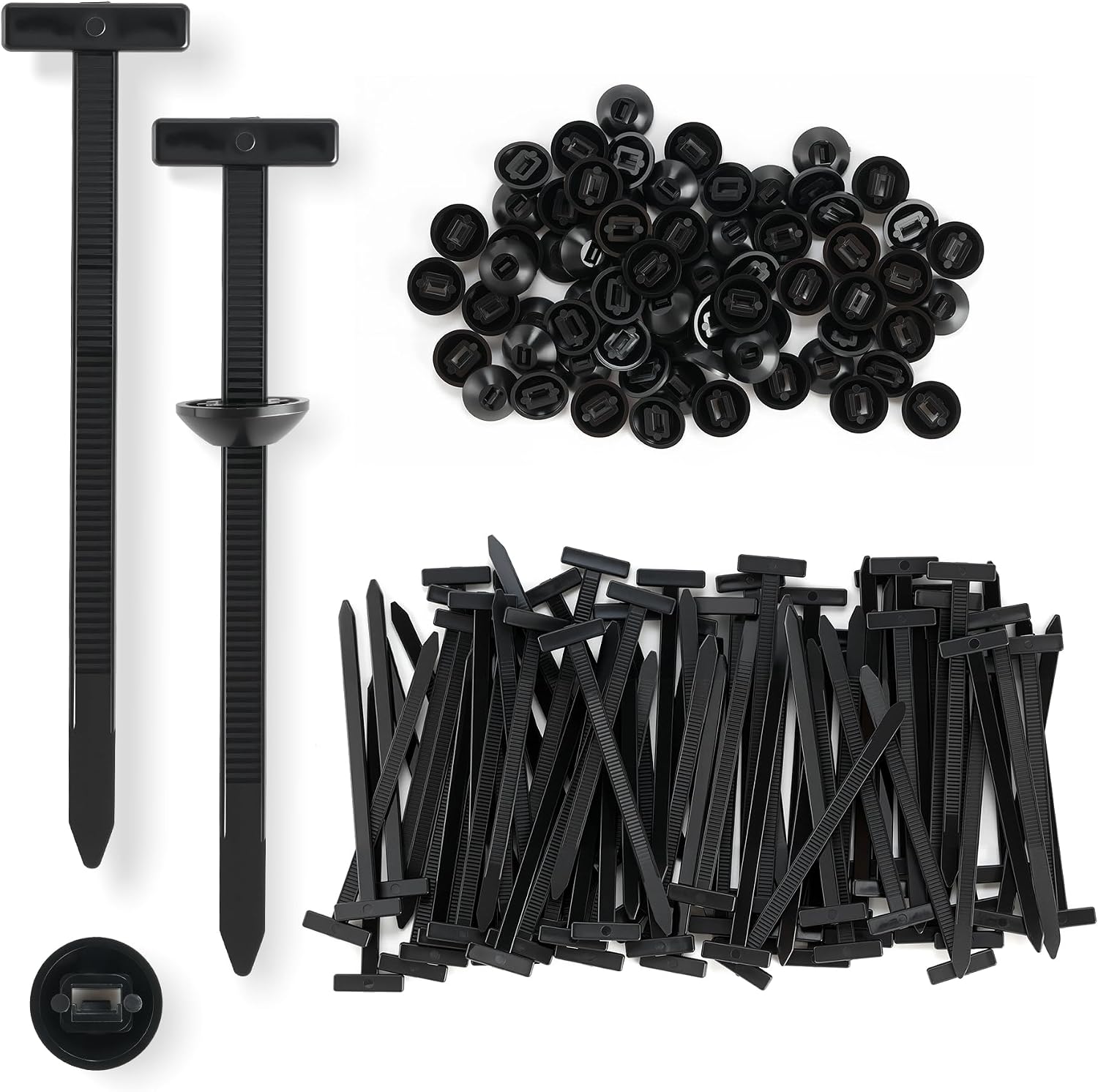 UYYE 200 Pcs Nylon Universal Cable Tie Buckles - Heavy Duty Snap-Fit Fastening Clips for Car Repairs, Bumper Clips,Car Body Repair Accessories