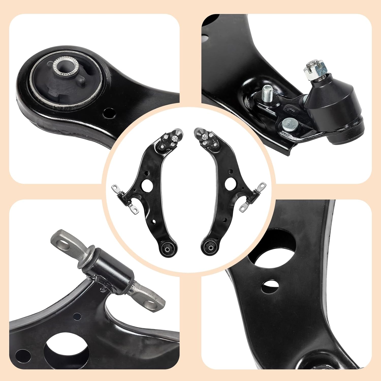 Front Lower Control Arms with Ball Joints Assembly Passenger & Driver Side Replacement for Toyota Sienna 2004 2005 2006 2007 2008 2009 2010,Replacement MS86169 MS86170,2 PCS