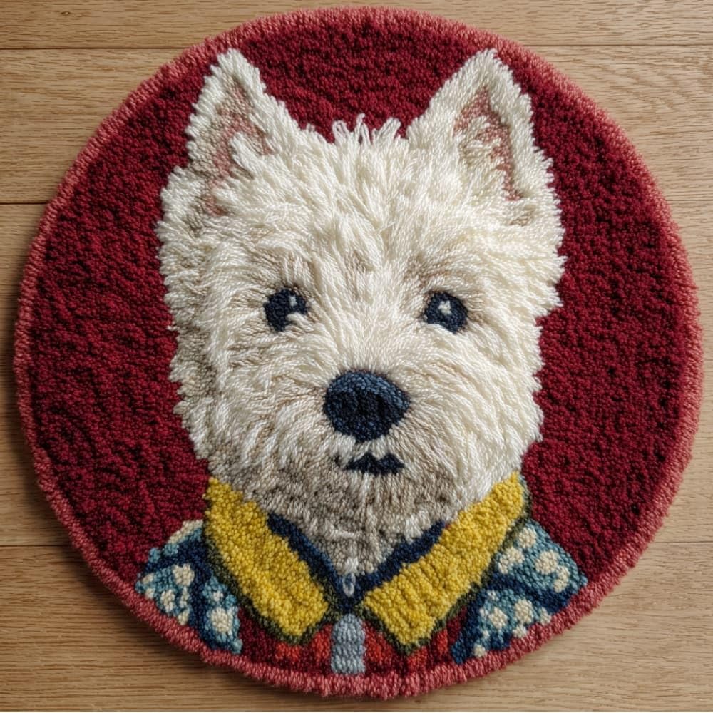 Latch Hook Rug Making Kit Animal Dog 50X50Cm