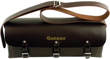 GUNSON 77127 Classic Leather Tool Bag, Black,Brown,Silver