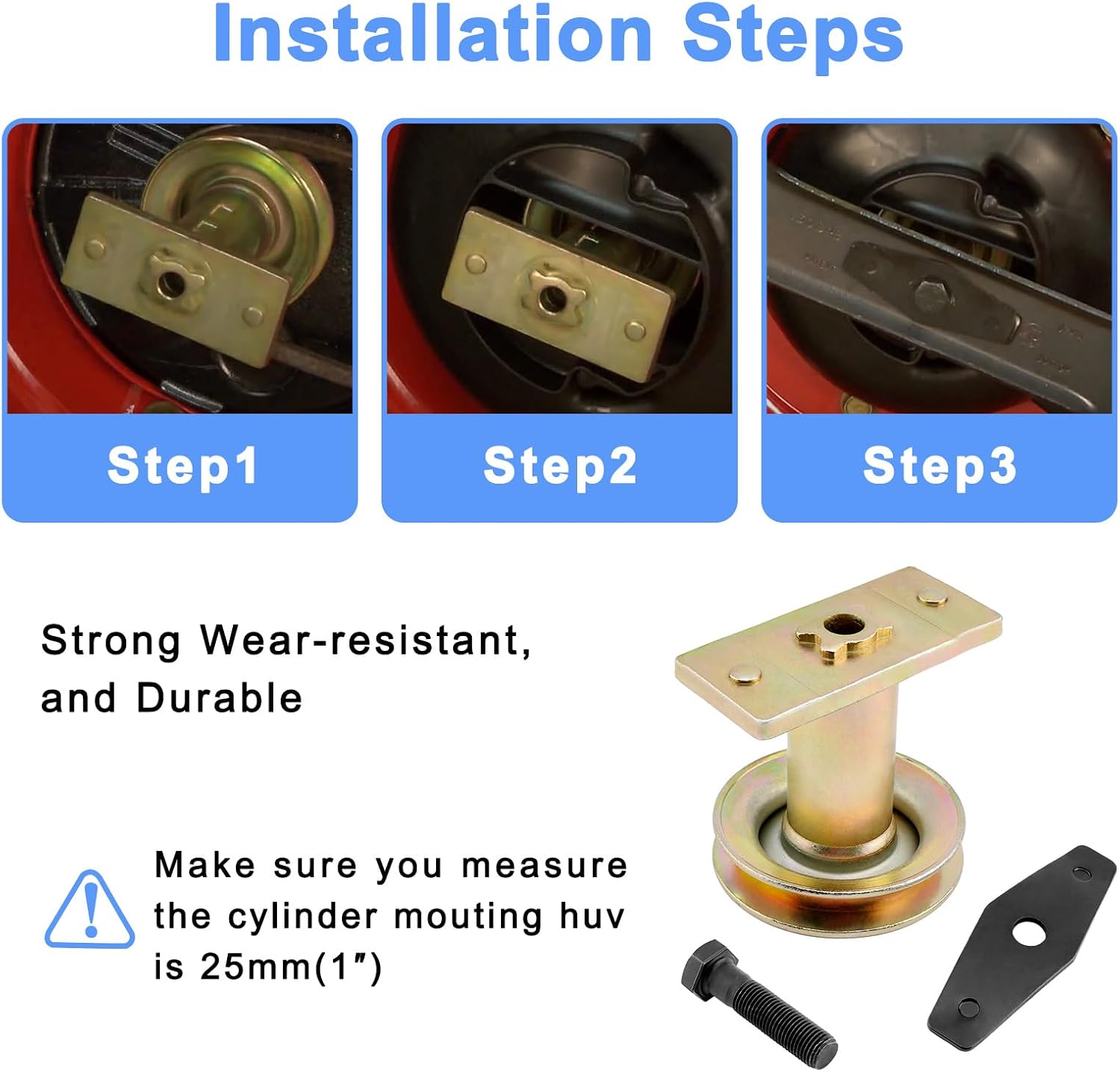 687-02528 Lawn Mower Blade Adapter with Pulley, Compatible with MTD Gold Pro Yard-Man Troy-Bilt TB230 240 260 TB280ES Tractor, 25mm Drive Pulley Adapter +Bolt +Blade Washer