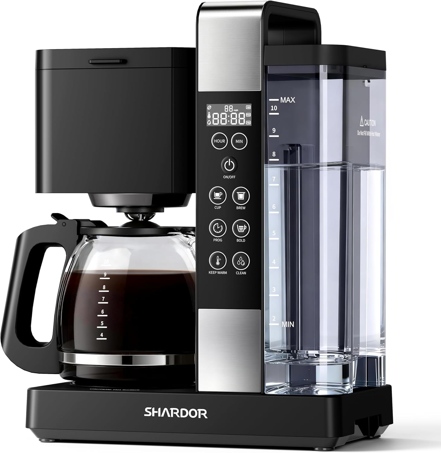 Cafetera de Goteo Programable con Control de Intensidad, 10 Tazas