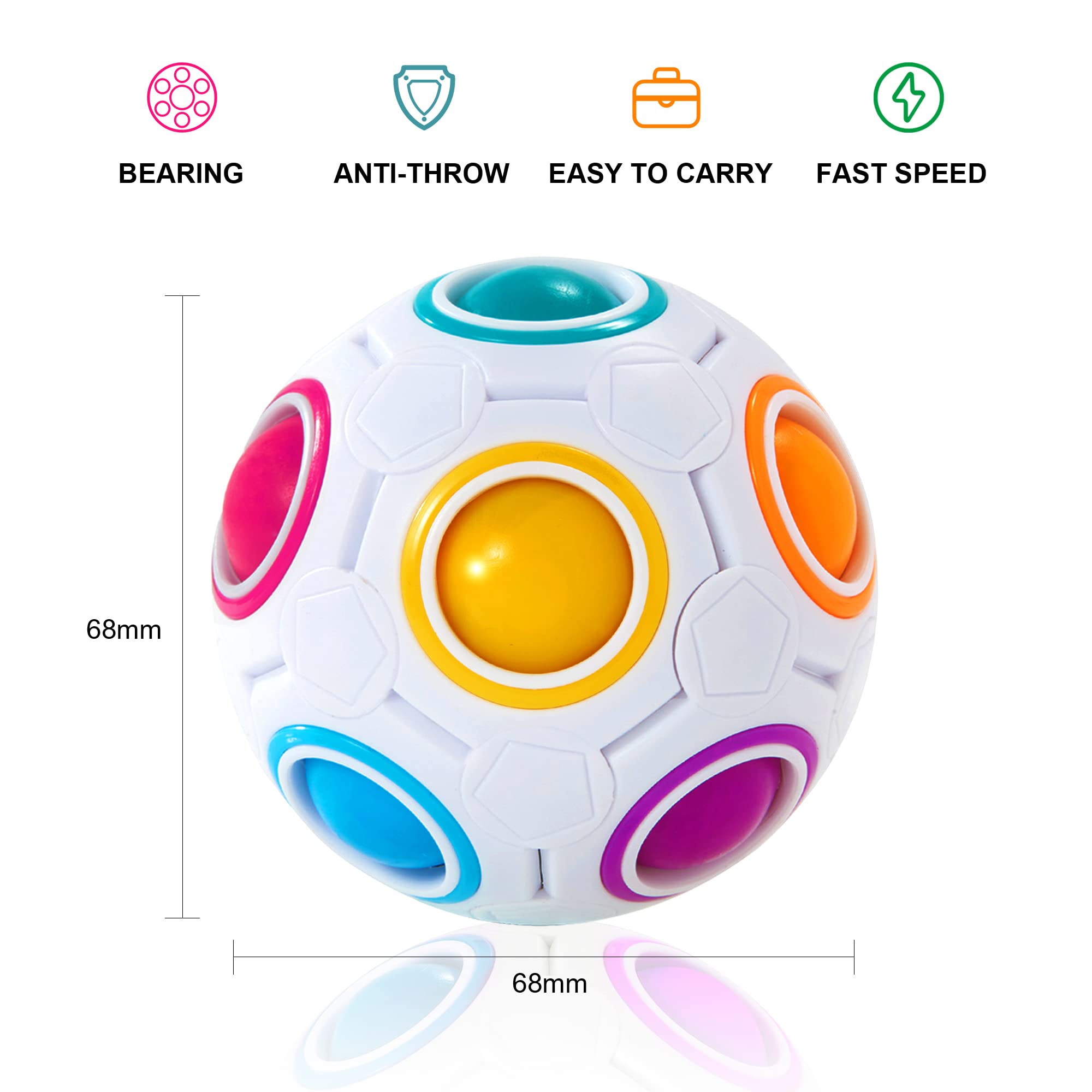 MIJOMA Palla Antistress Morbida Arcobaleno - 7,5 Cm - Gioco Rilassante - 3
