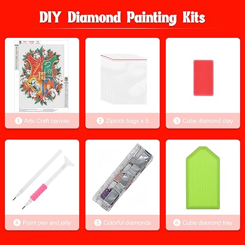 Miniatura 6 de NAIMOER Kits de arte de diamantes de Navidad para adultos, taladro completo 5D, arte de diamantes de vacaciones, arte mágico perfecto para