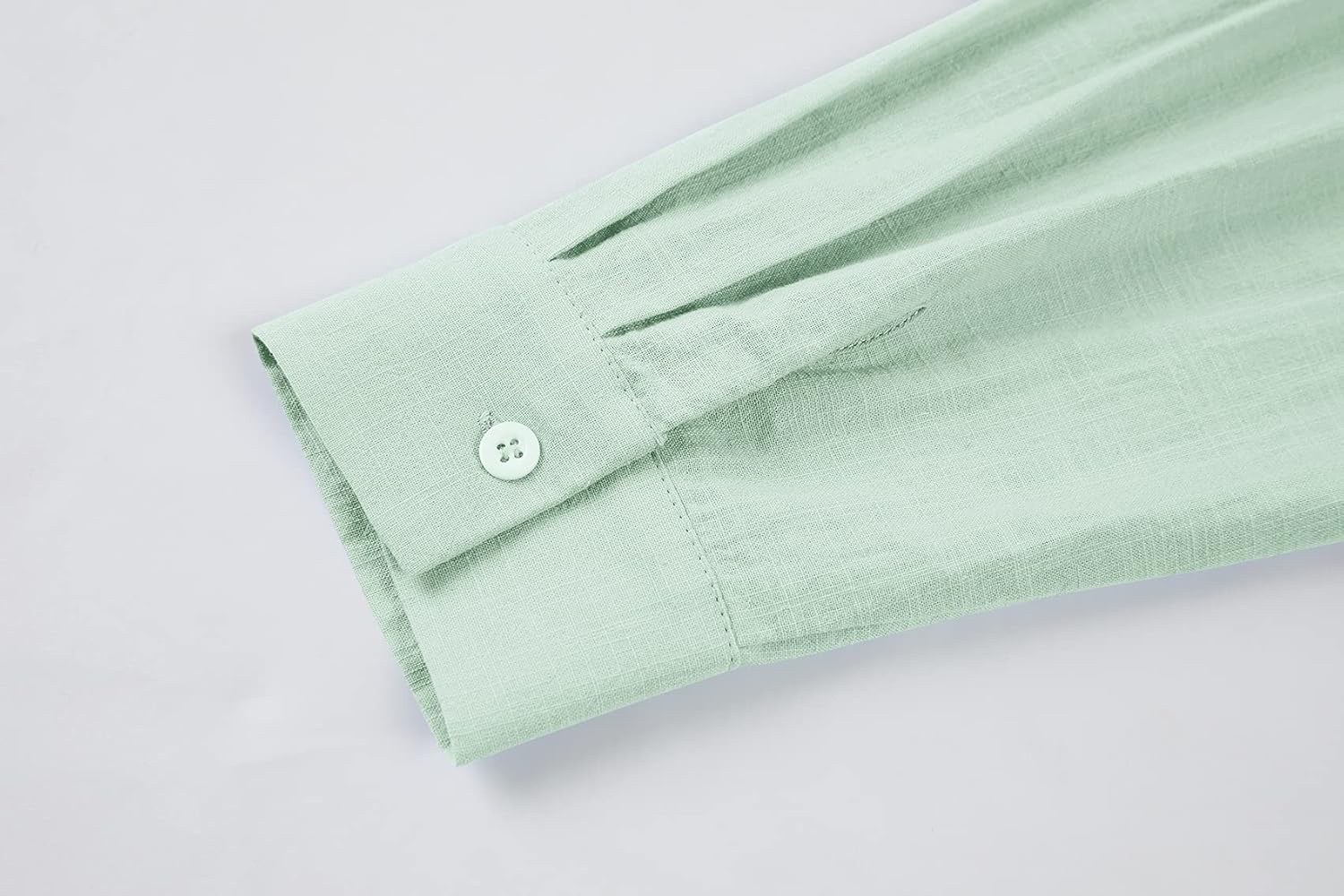 Runcati Womens Button Down Shirts Linen Cotton Long Sleeve Blouse Tunic Tops Cover Up Shirt Loose Beach Bikini Dress - Image 6