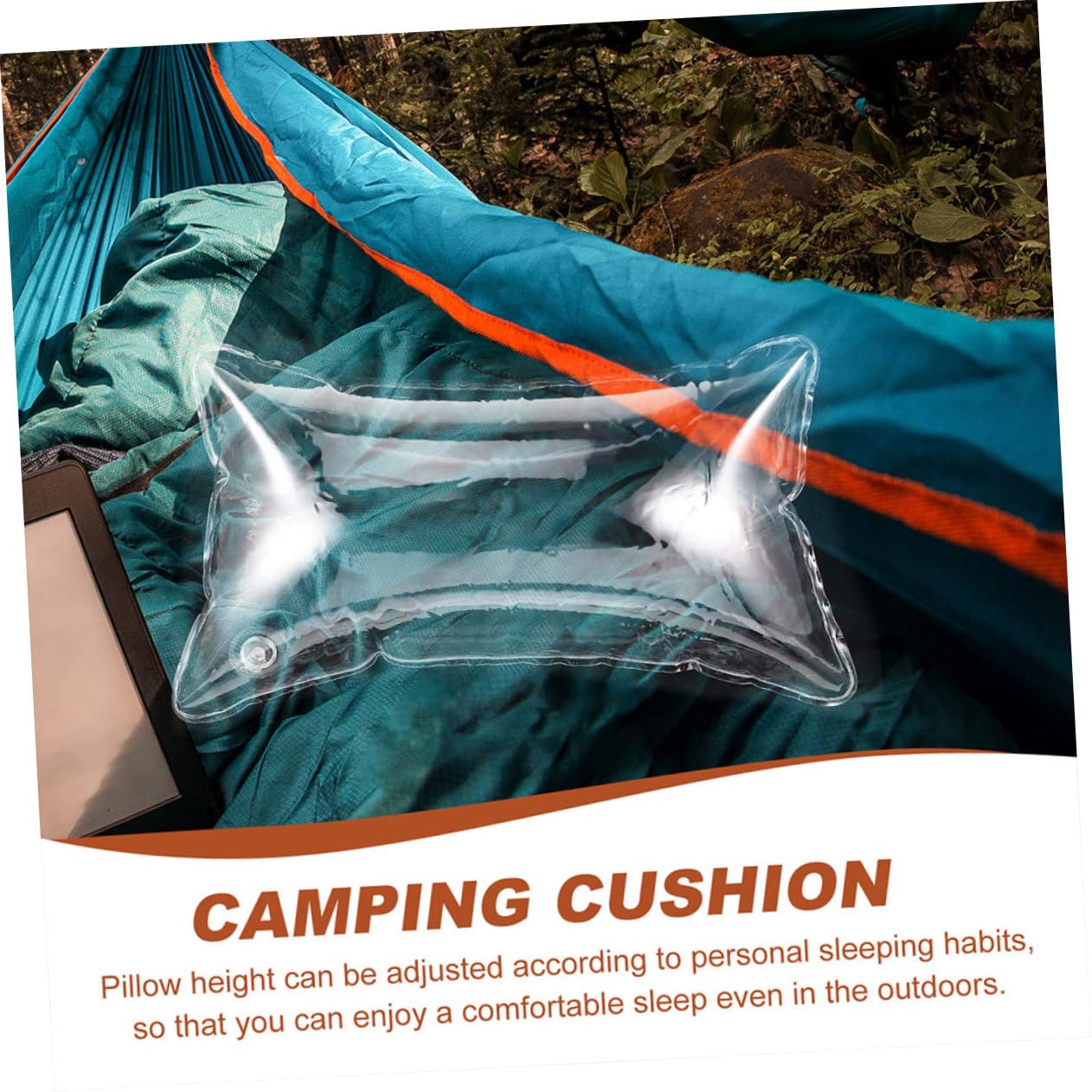 Didiseaon Coussin de Camping Gonflable Transparent Oreiller Portable Respirant et Résistant à Eau Insert Oreiller Extérieur Léger pour Randonnée Voyage et Maison