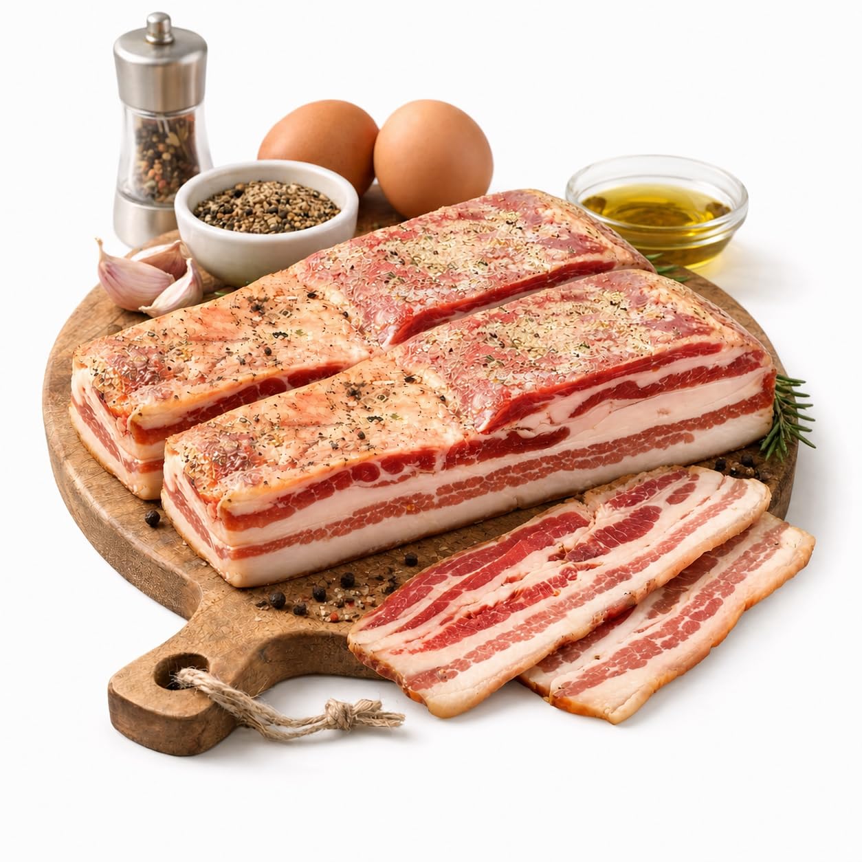 Machegusto!® - 2 x 300g Pancetta Plate Affinée – Charcuterie Italienne de Porc Sélectionné | Goût Intense et Aromatique | Idéale pour Cuisine, Carbonara et Apéritifs | 2 x 300g