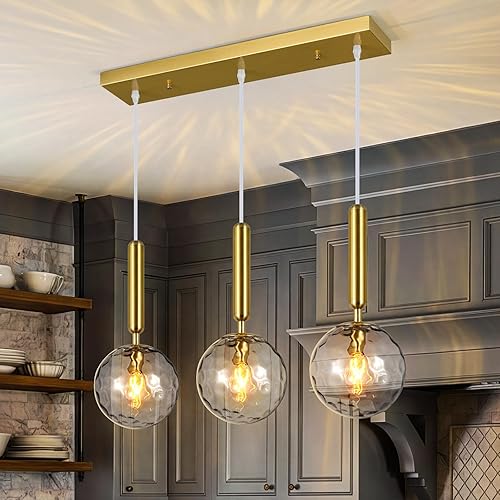 Miniatura 21 de 9-Lights Gold Chandelier with Milk White Glass Mid Century Modern Globe Pendant Light for Foyer Living Room Entryway Hallway Oro (vidrio de