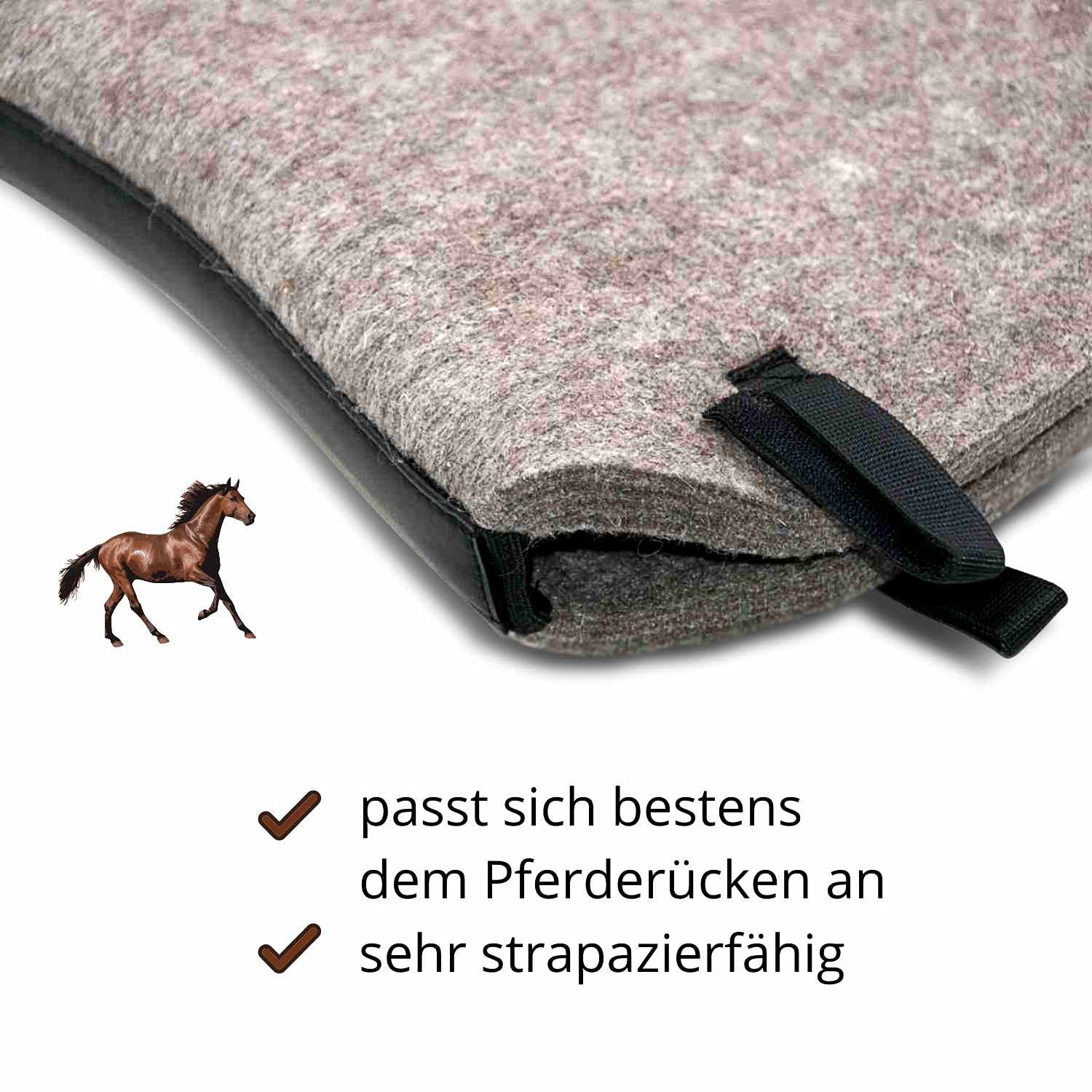 AMKA Filzschabracke Dressur aus Naturfilz mit Lederverstärkung 10 mm dick