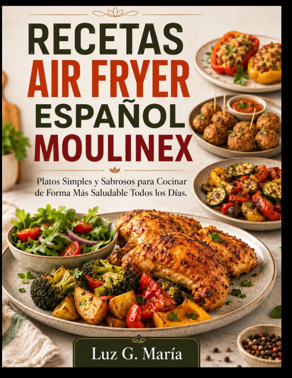 RECETAS AIR FRYER ESPAÑOL MOULINEX: Platos Simples y Sabrosos para Cocinar de Forma Más Saludable Todos los Días.