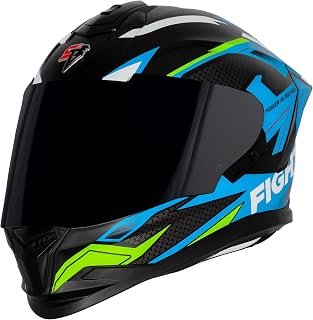 Steelbird SBH-57 Fighter F7 ISI and DOT Certified Full Face Graphic Helmet for Men and Women with Inner Silver Sun Shield Price In India