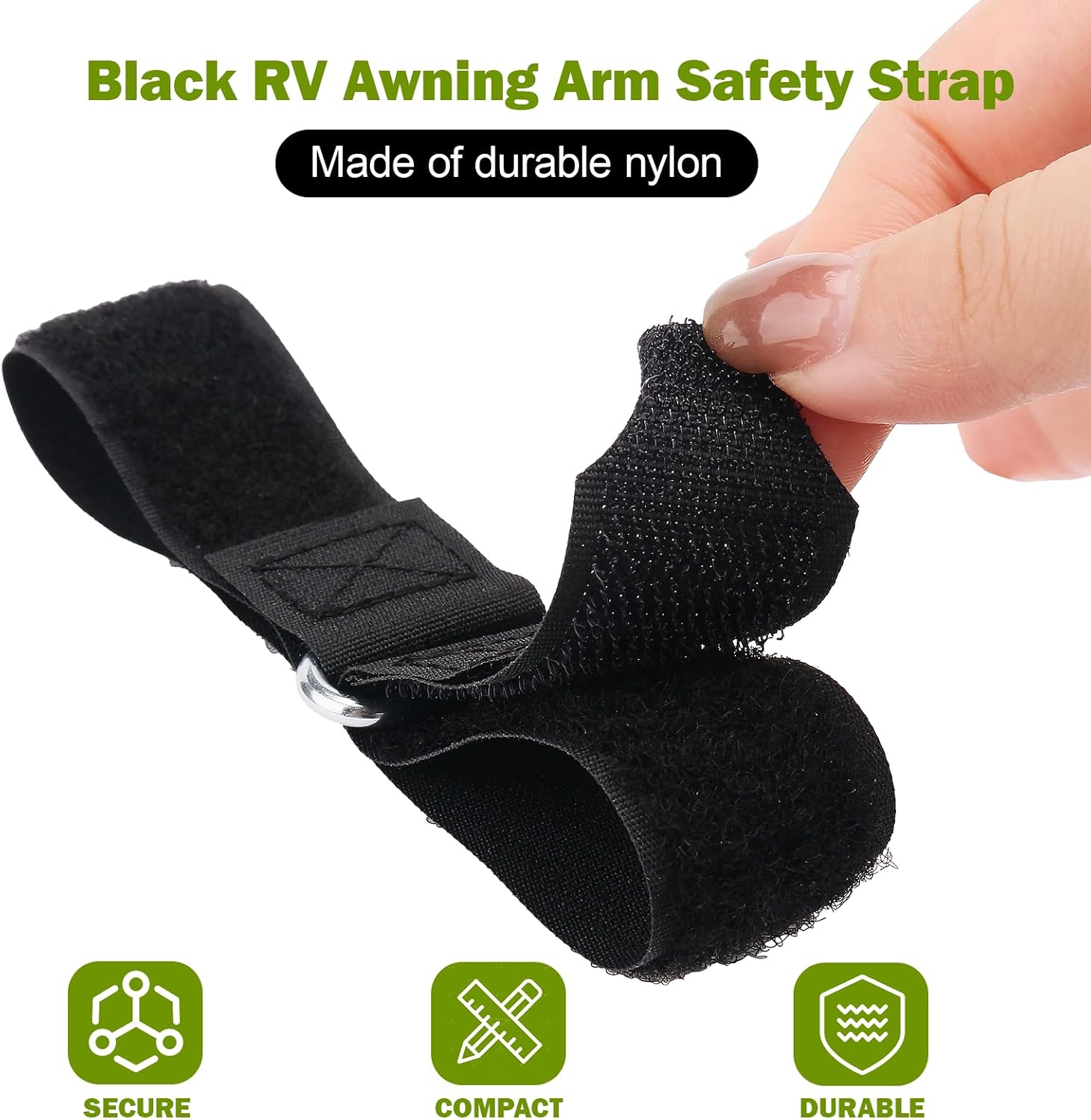 Rv Awning Arm Safety Strap 2" X 16” Pull Straps for Rv Awning Tie Down Kit