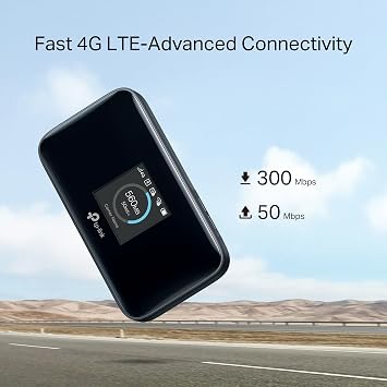 TP-Link M7450 4G+ Cat6 Portable WiFi, Mobile WiFi Hotspot Works up to 15 Hours, Caravan, Travel 4G Router, SD Card Slot, Unlocked LTE-Advanced MiFi, Share up to 32 Devices, Easy tpMiFi App Management
