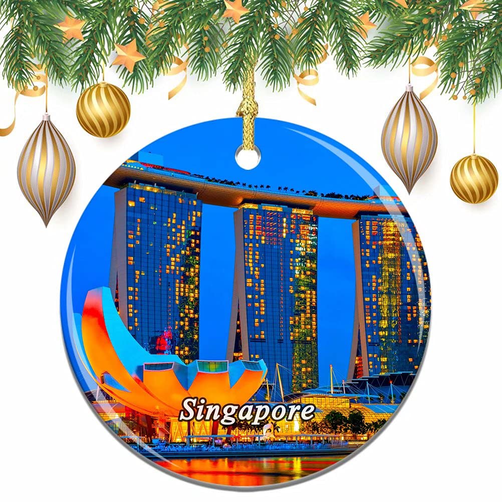 Desert Eagle Tcgj5092 Singapore Christmas Xmas Tree Ornament Decoration Wedding Hanging Pendant Decor City Travel Souvenir Collection