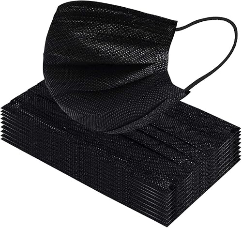 Miniatura 2 de 50pcs 3-Ply Disposable Face Mask Breathable Black Masks