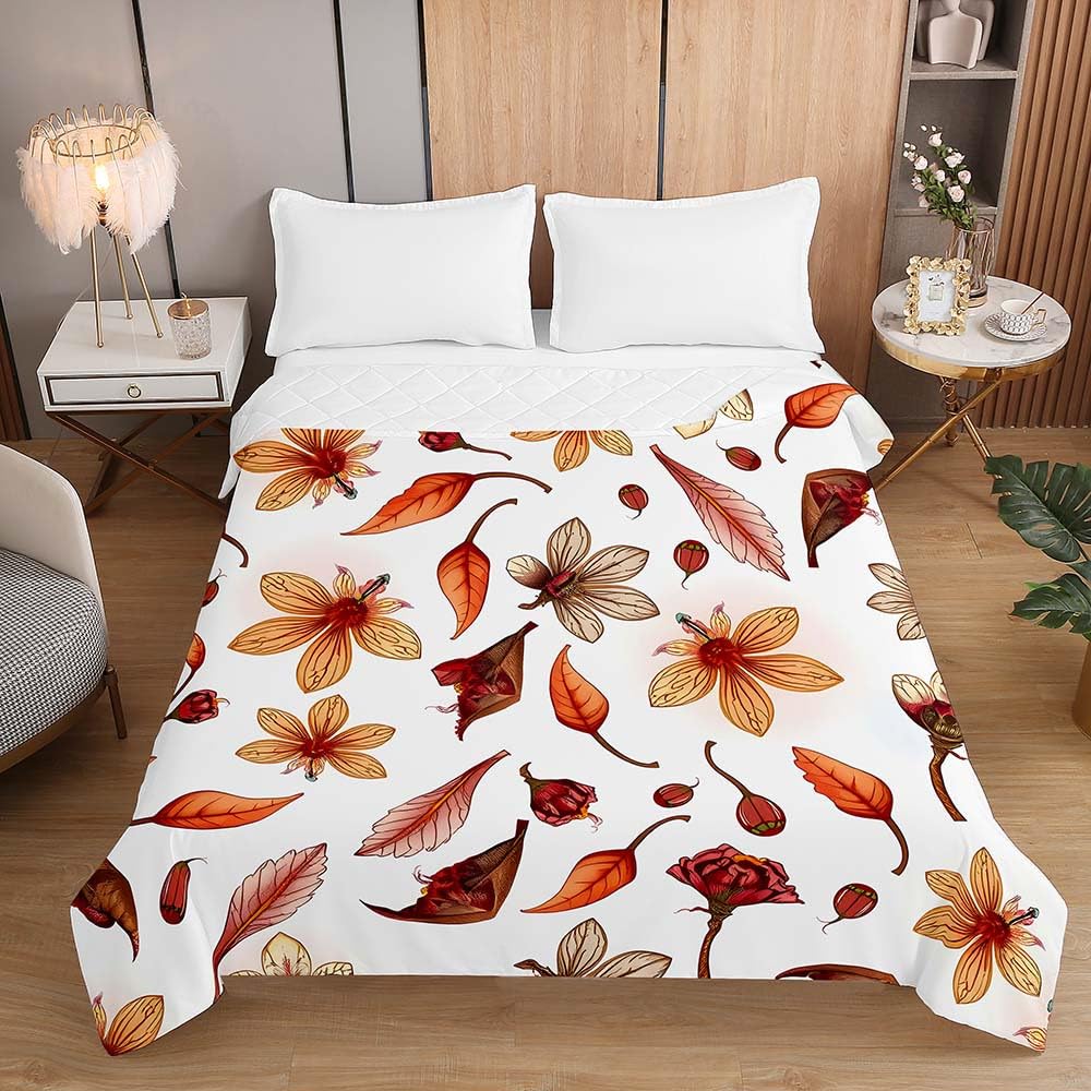 Lindo Verano Edredon 3D Flores Estampada,Poliéster Edredones Multiusos Ligera,Relleno Algodón,Lavable Colcha,Ultrasonido Cubrecama Acolchado (Fiori 1,230x280cm)