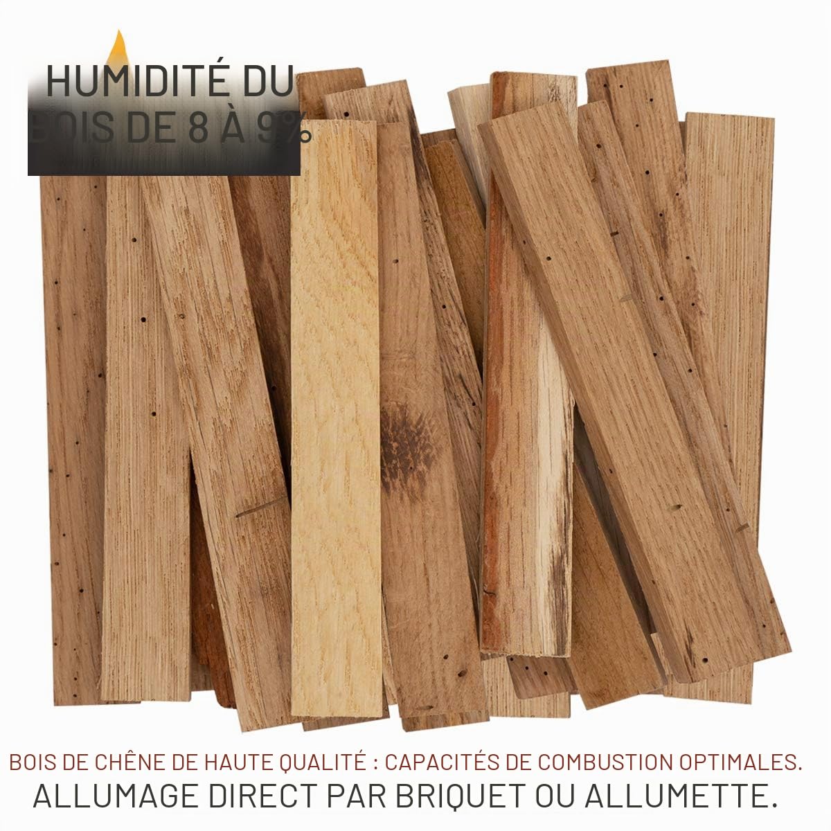 Aleko Bois de chauffage chêne bio allume-feu barbecue cheminée four 3,7 kg