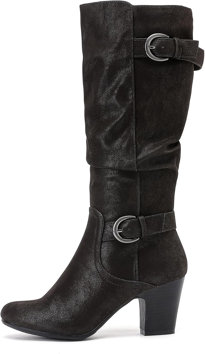 Ruiee Knee High Boots for Women Slouchy Chunky Heel Long Boots Pointed Toe Comfort and Fashion Fall Winter Woman Boot. - Image 5