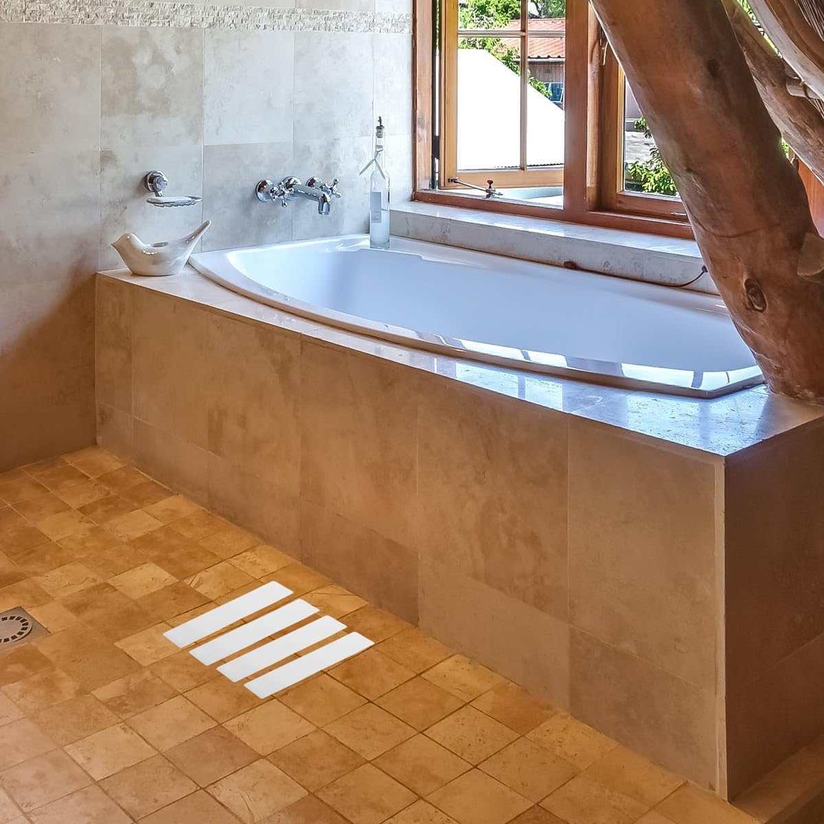 TOPBATHY 2 Sätze Anti-rutsch-Streifen Duschen Bad Nicht- Für Greifen rutschfest Pool Anti-rutsch-Aufkleber Leiter Anti-rutsch-Aufkleber Weiß Wasserfester Acrylkleber 5 Stück * 2