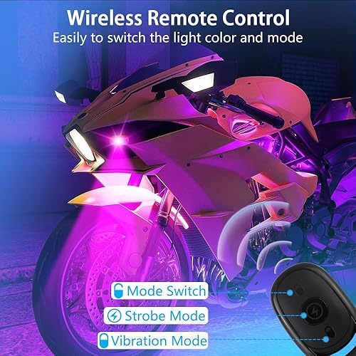 Miniatura 4 de CARFIB Luces LED anticolisión con control remoto, luces estroboscópicas inalámbricas de 7 colores, carga USB, luces para motocicleta, drones, para